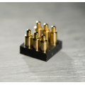 6-Pin Right Angle Gold-Plated Pogo Pin Connector